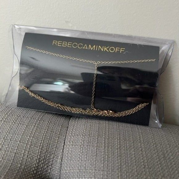 NIB Rebecca Minkoff Triangle Stud Body Chain - gold tone - Picture 4 of 5